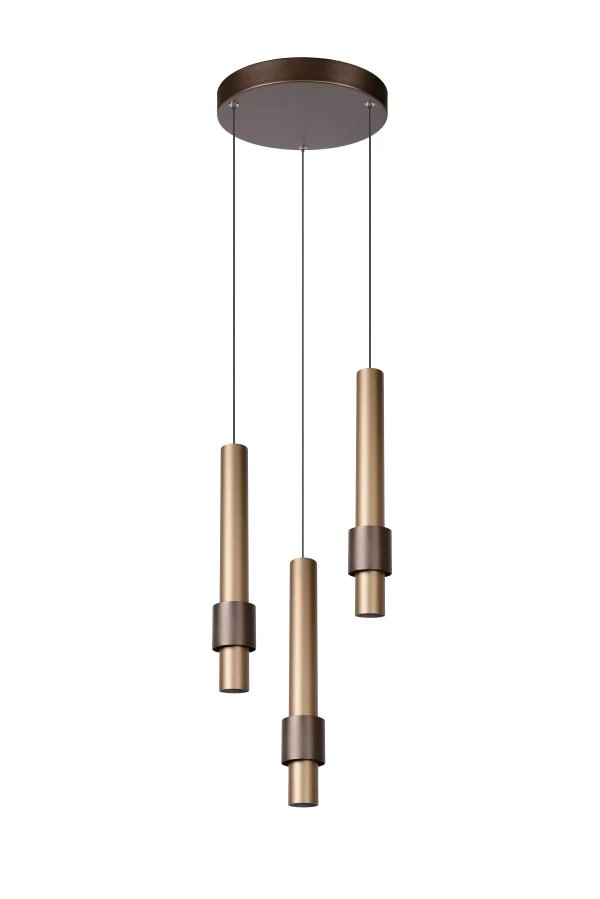 Lucide MARGARY - Pendant light - Ø 28 cm - LED Dim. - 3x4W 2700K - Coffee - turned off